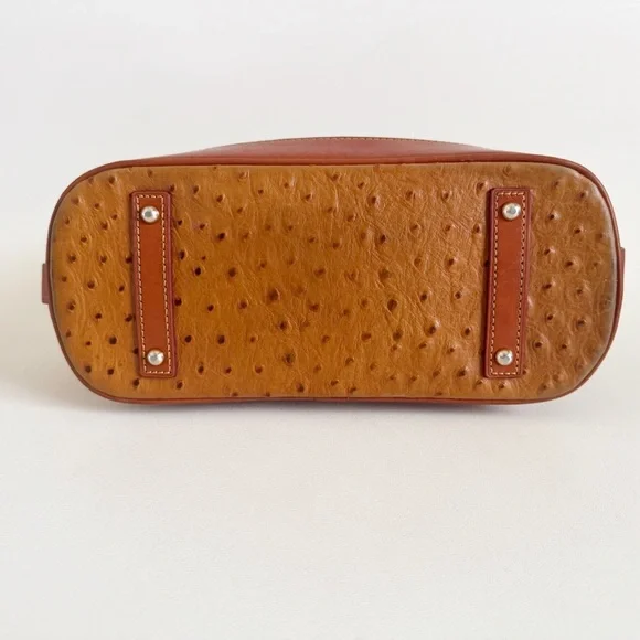 Dooney & Bourke Ostrich Zip Zip Satchel Bag Shoulder Crossbody Leather Old Money - Picture 11 of 16